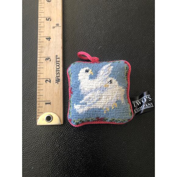 Two's Company 12 Days Of Christmas Mini Needlepoint Pillow Ornament Replacement - Picture 2 of 2